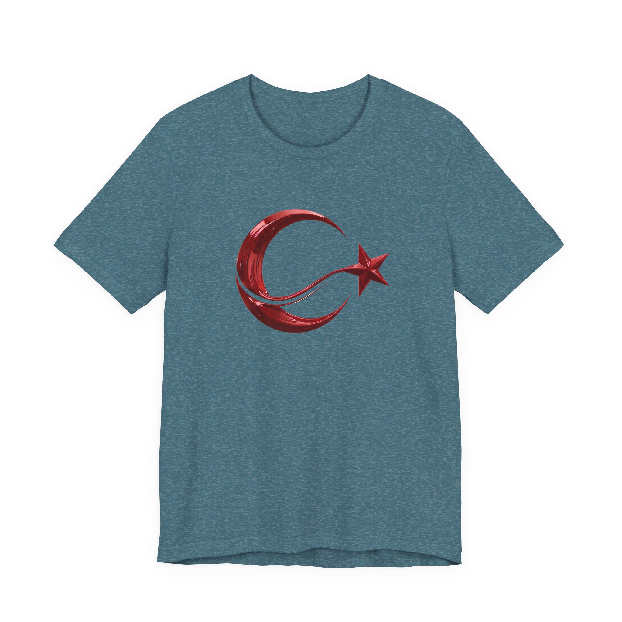 Modern Turkish Flag Red Chrome Emblem T-Shirt - Image 18