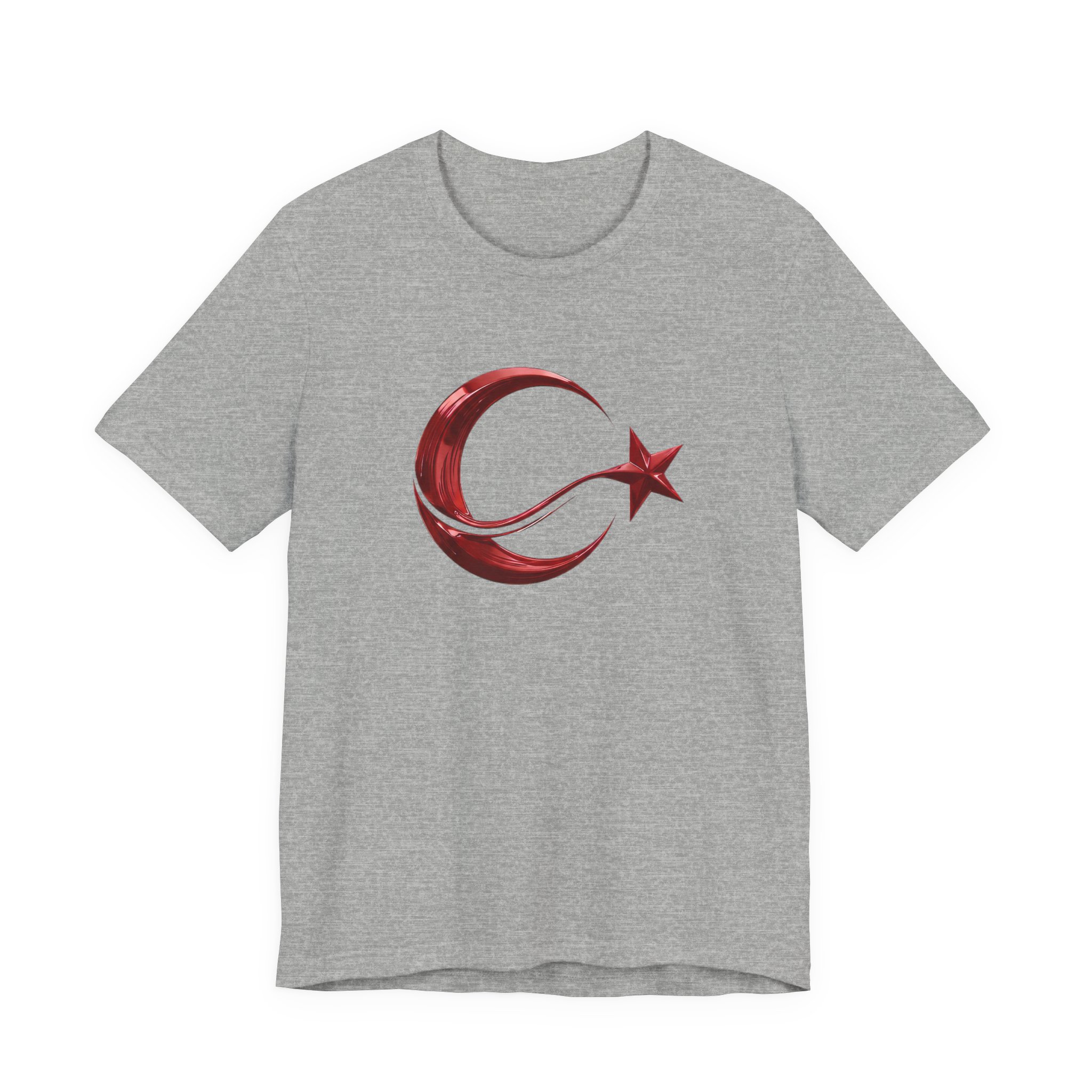Modern Turkish Flag Red Chrome Emblem T-Shirt - Image 17