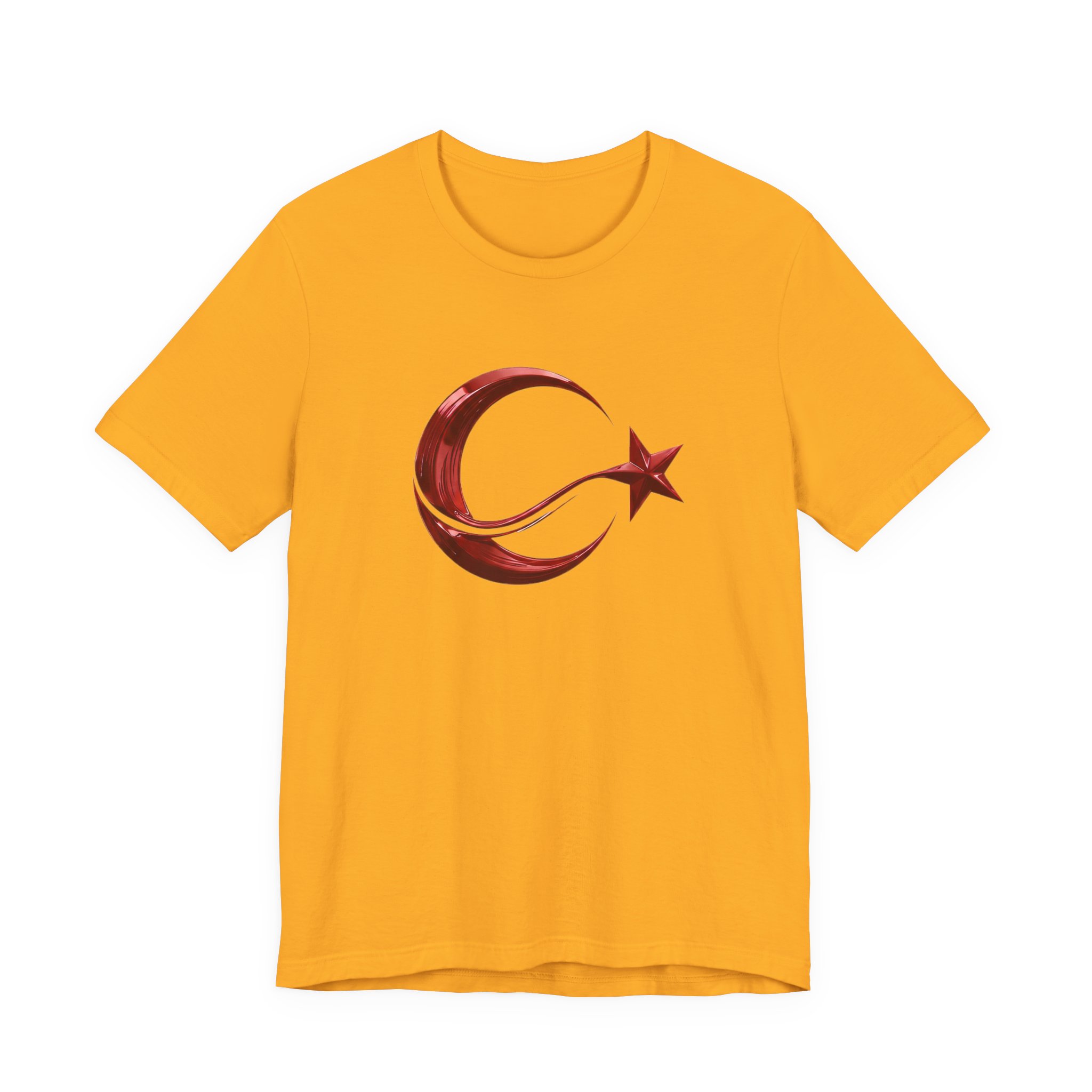 Modern Turkish Flag Red Chrome Emblem T-Shirt - Image 14