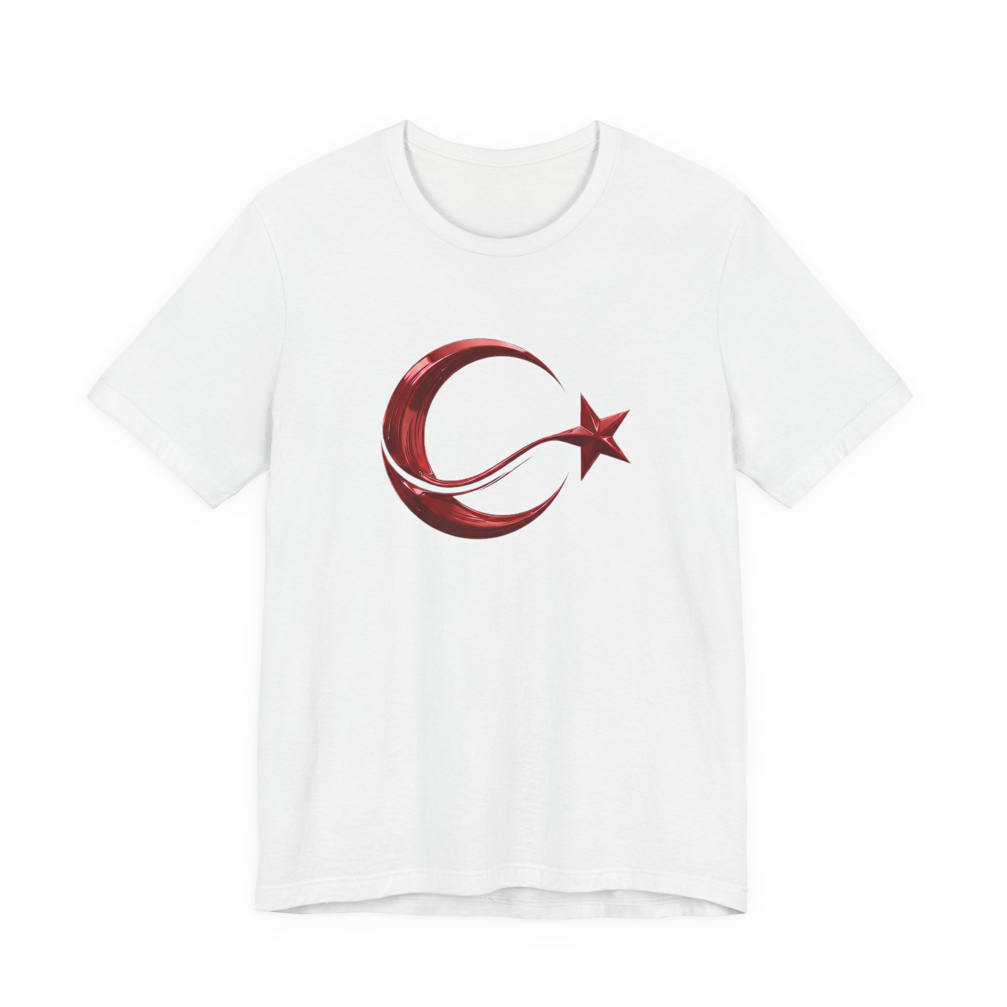 Modern Turkish Flag Red Chrome Emblem T-Shirt - Image 3
