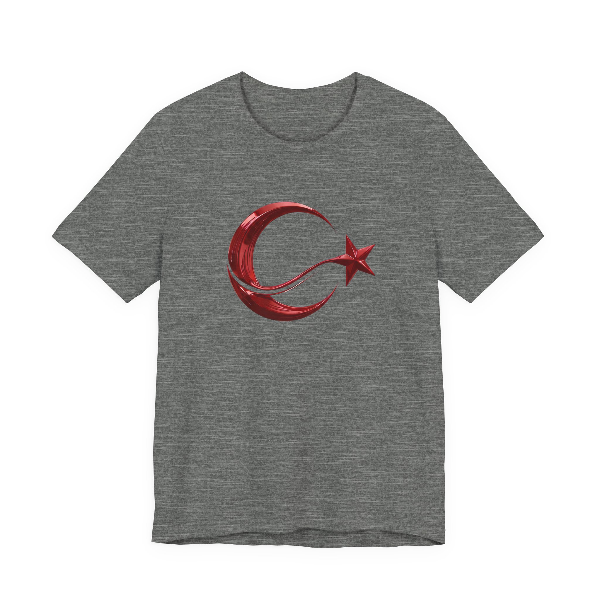 Modern Turkish Flag Red Chrome Emblem T-Shirt - Image 11
