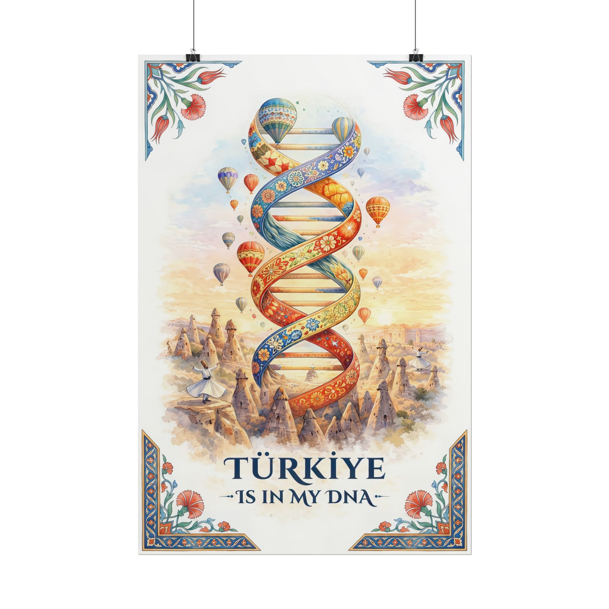 Turkiye Is In My DNA Poster – Cappadocia Hot Air Balloon Art Print - Image 2