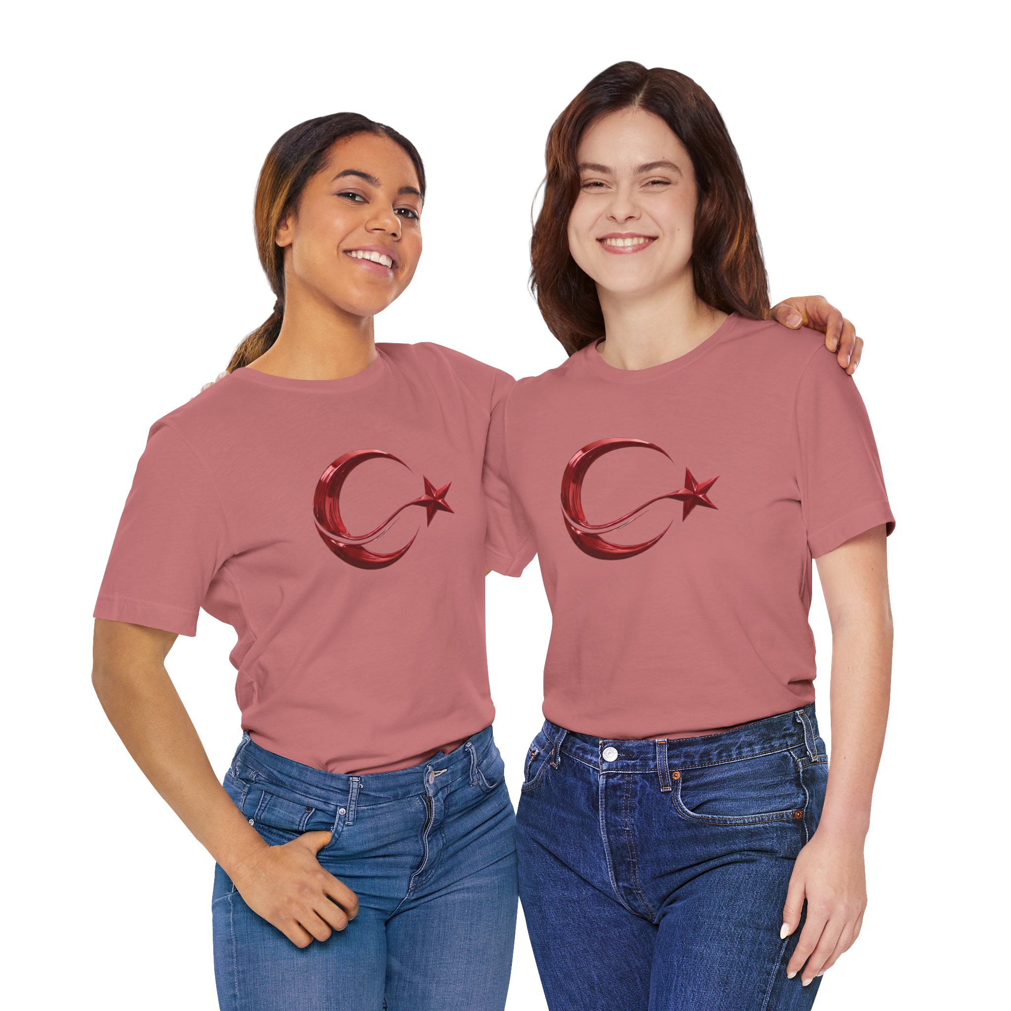 Modern Turkish Flag Red Chrome Emblem T-Shirt - Image 8