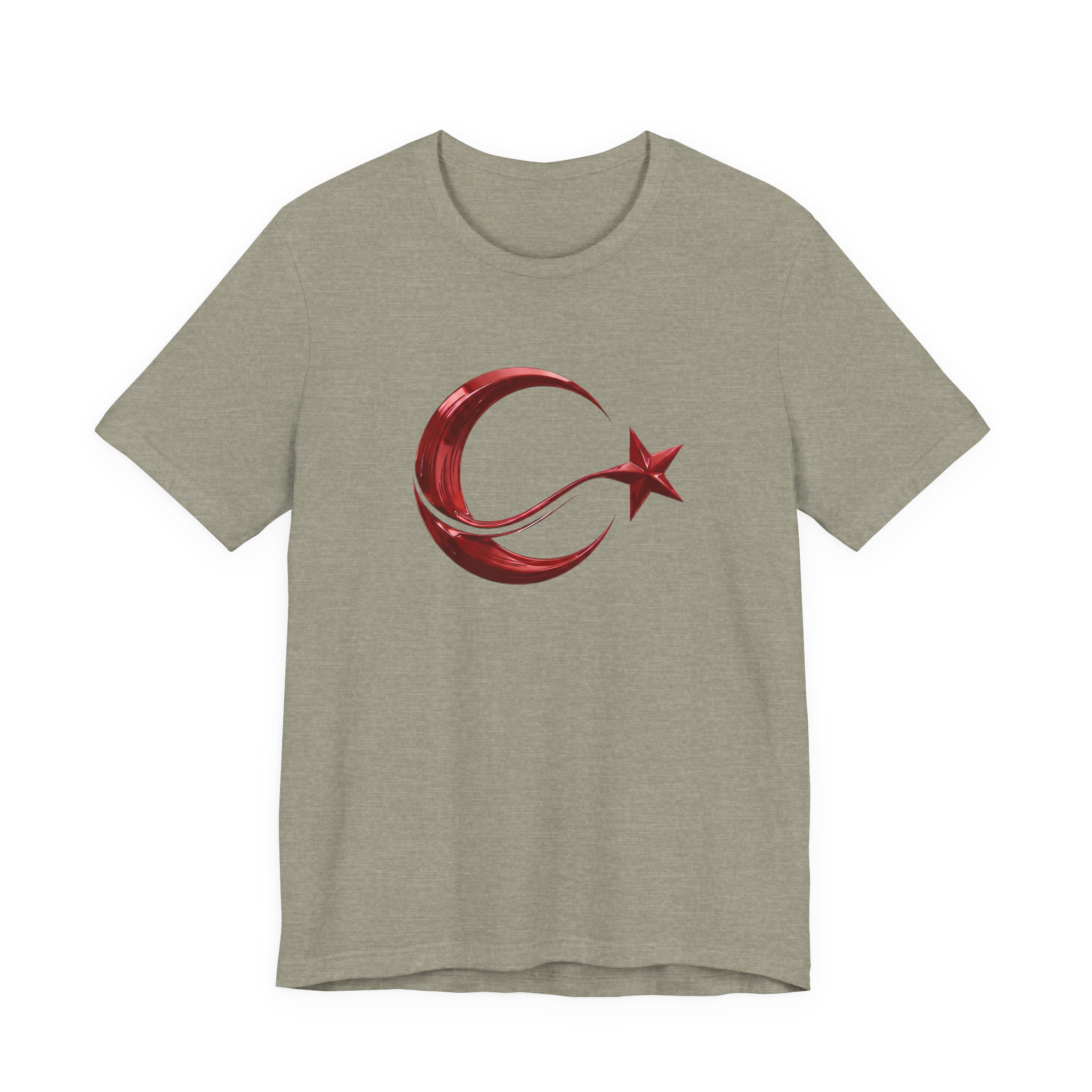 Modern Turkish Flag Red Chrome Emblem T-Shirt