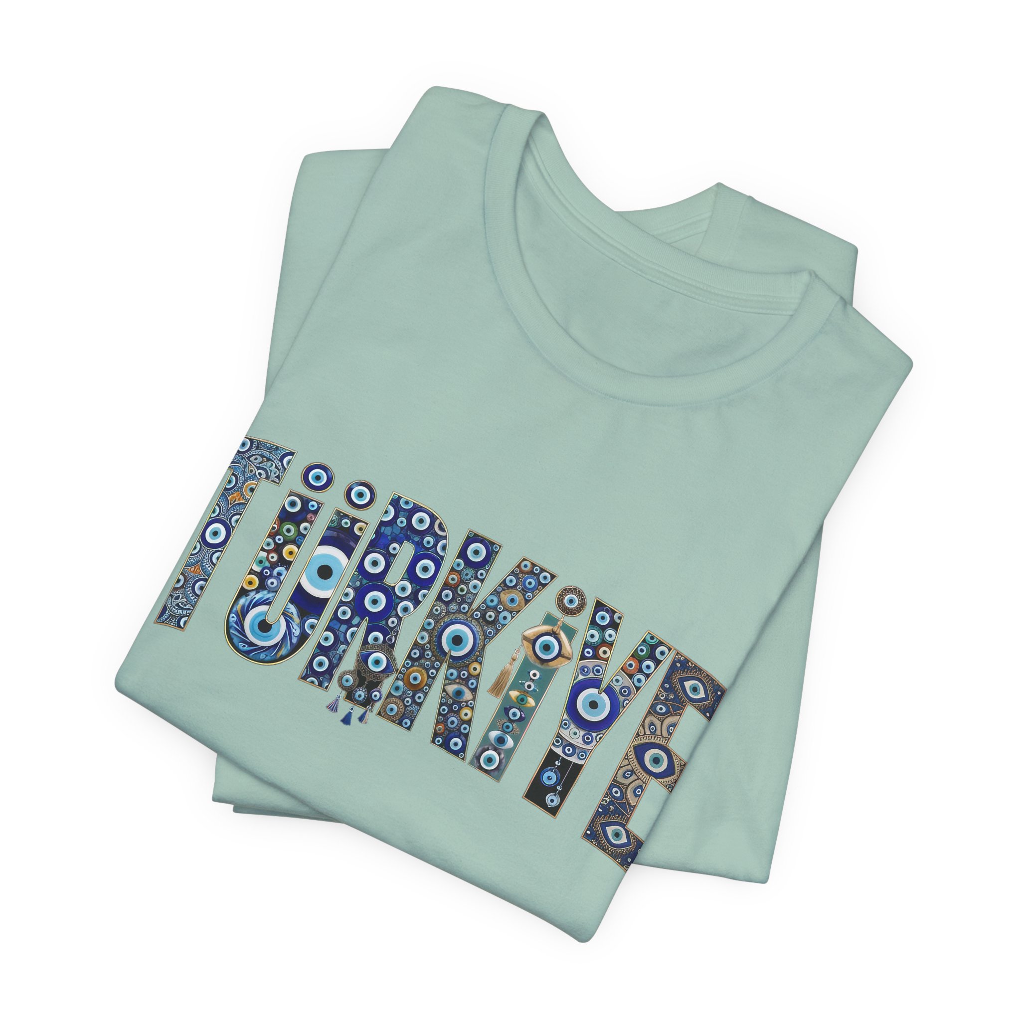 Turkiye Nazar Graphic T-shirt | Turkish Evil Eye Talisman Art - Image 3