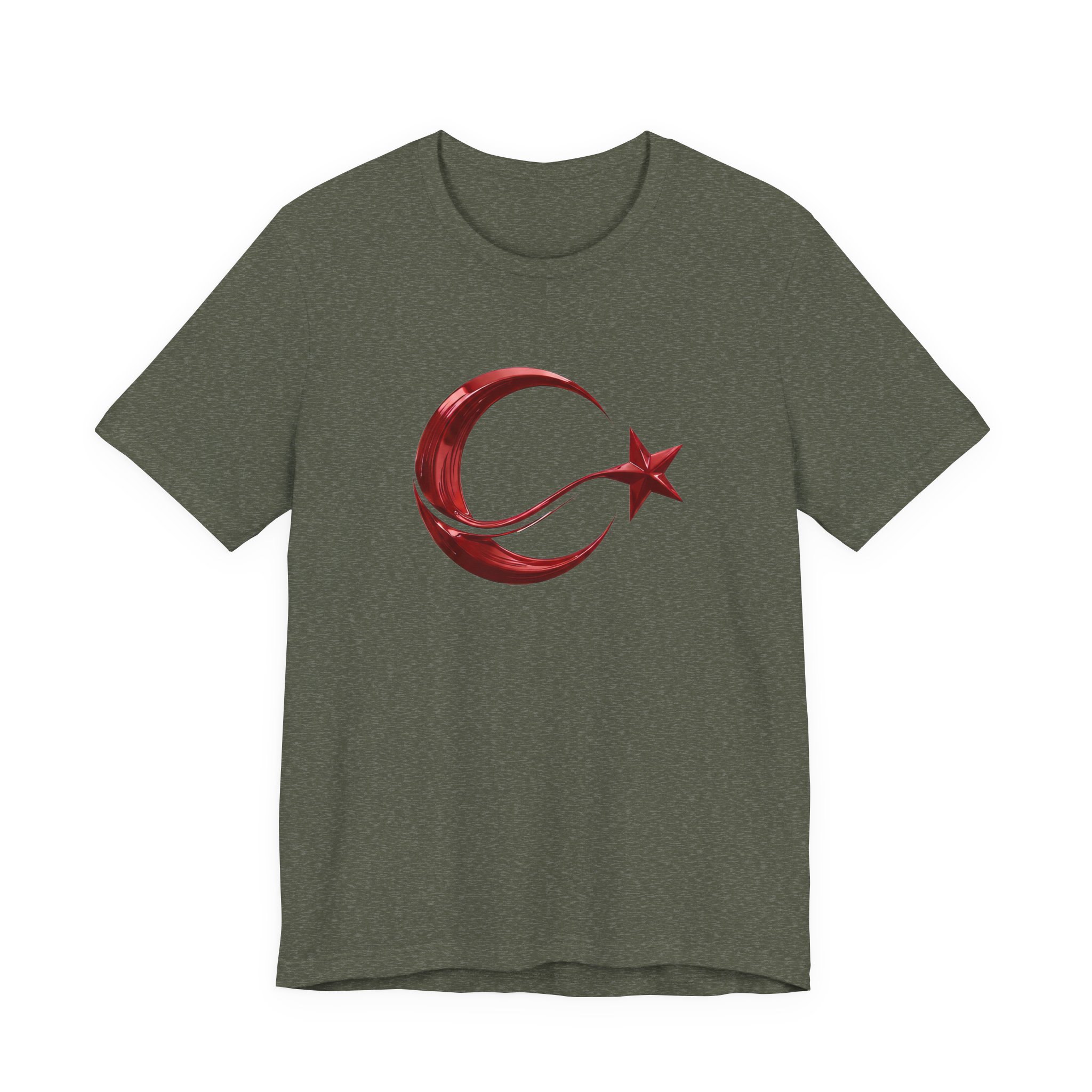 Modern Turkish Flag Red Chrome Emblem T-Shirt - Image 16
