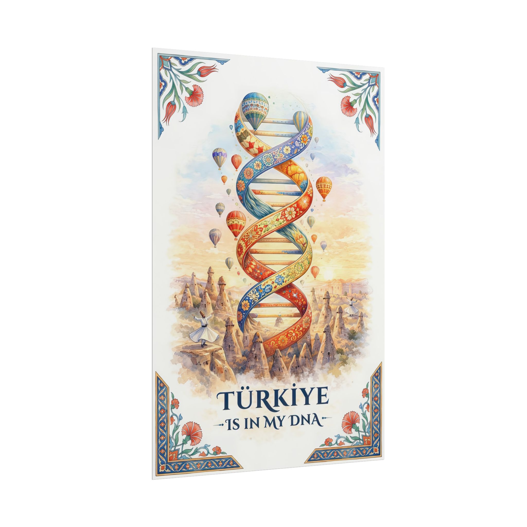 Turkiye Is In My DNA Poster – Cappadocia Hot Air Balloon Art Print - Image 4