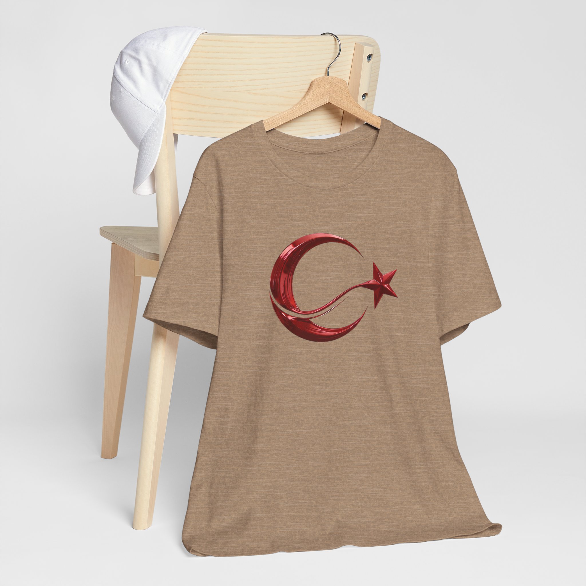 Modern Turkish Flag Red Chrome Emblem T-Shirt - Image 21