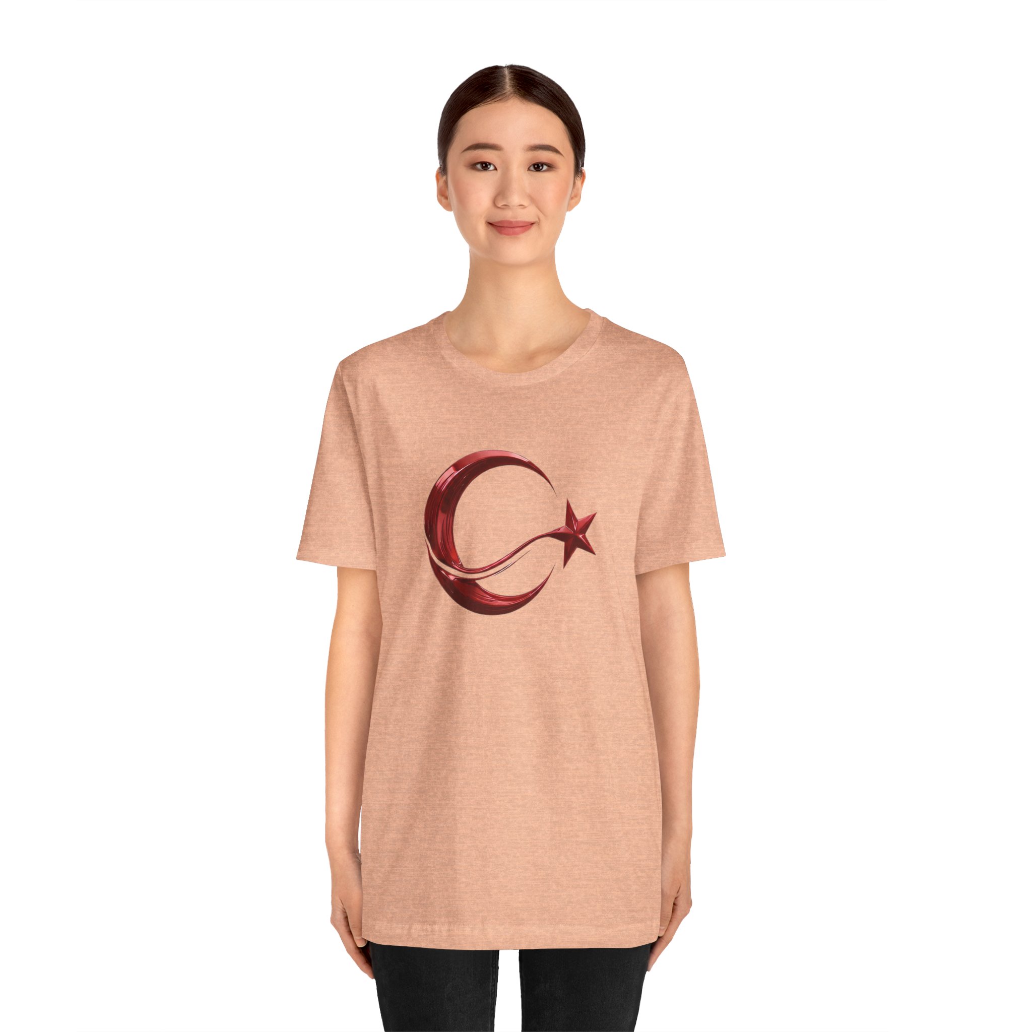 Modern Turkish Flag Red Chrome Emblem T-Shirt - Image 13