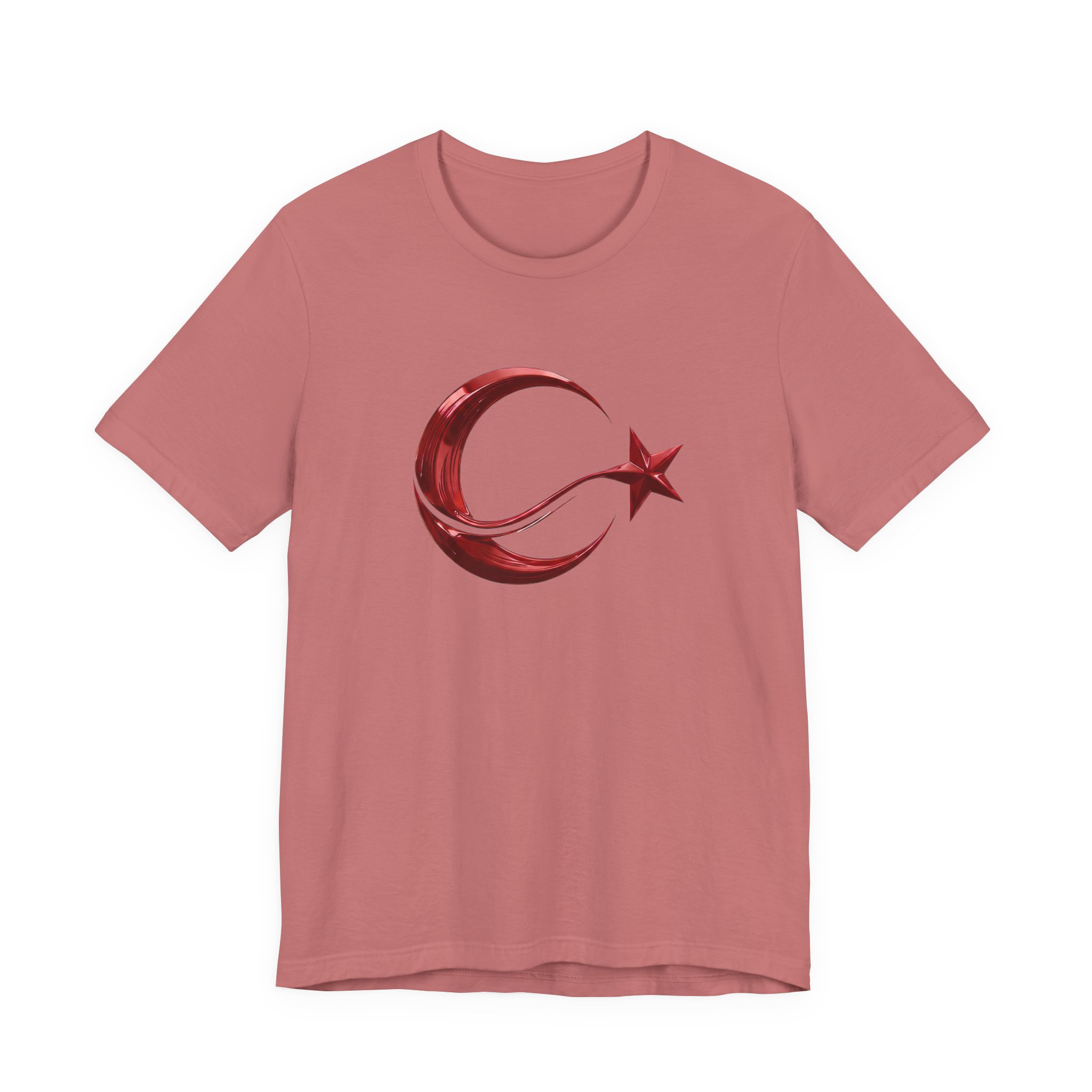 Modern Turkish Flag Red Chrome Emblem T-Shirt - Image 6
