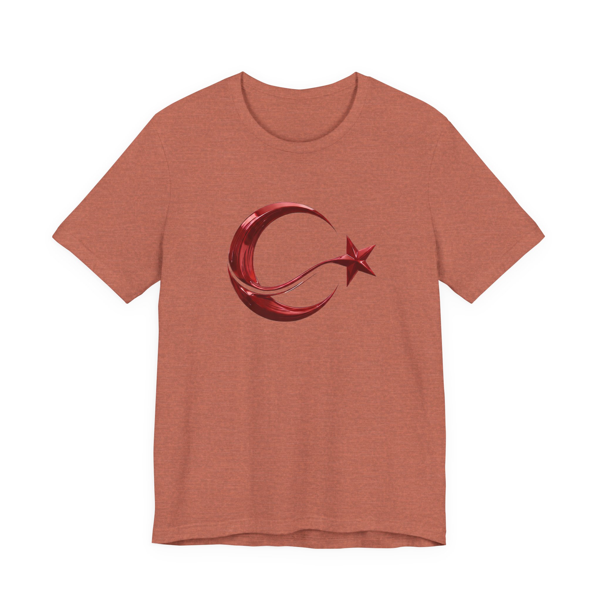 Modern Turkish Flag Red Chrome Emblem T-Shirt - Image 9