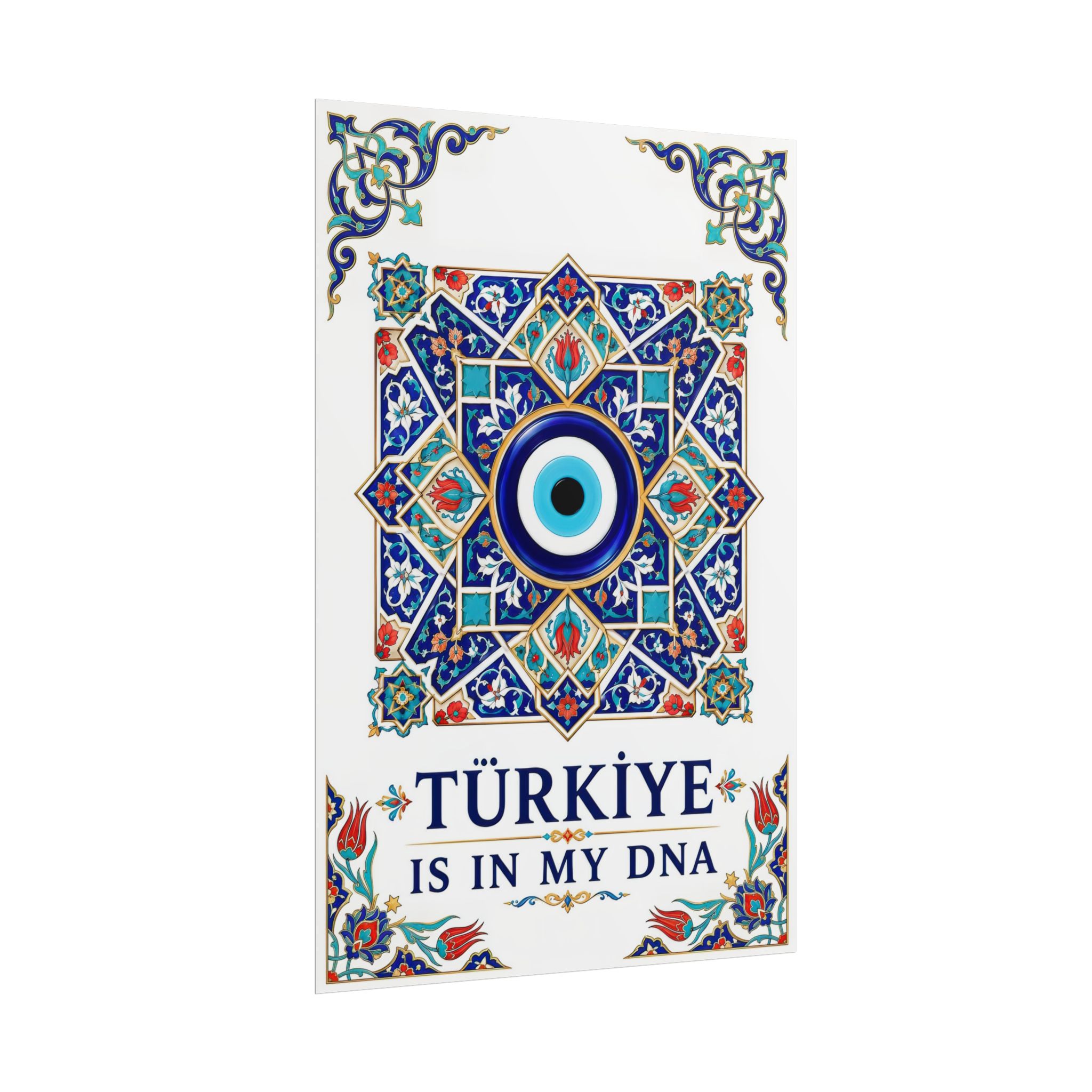 Turkiye Is In My DNA Poster – Evil Eye & Iznik Tile Art Print - Image 4