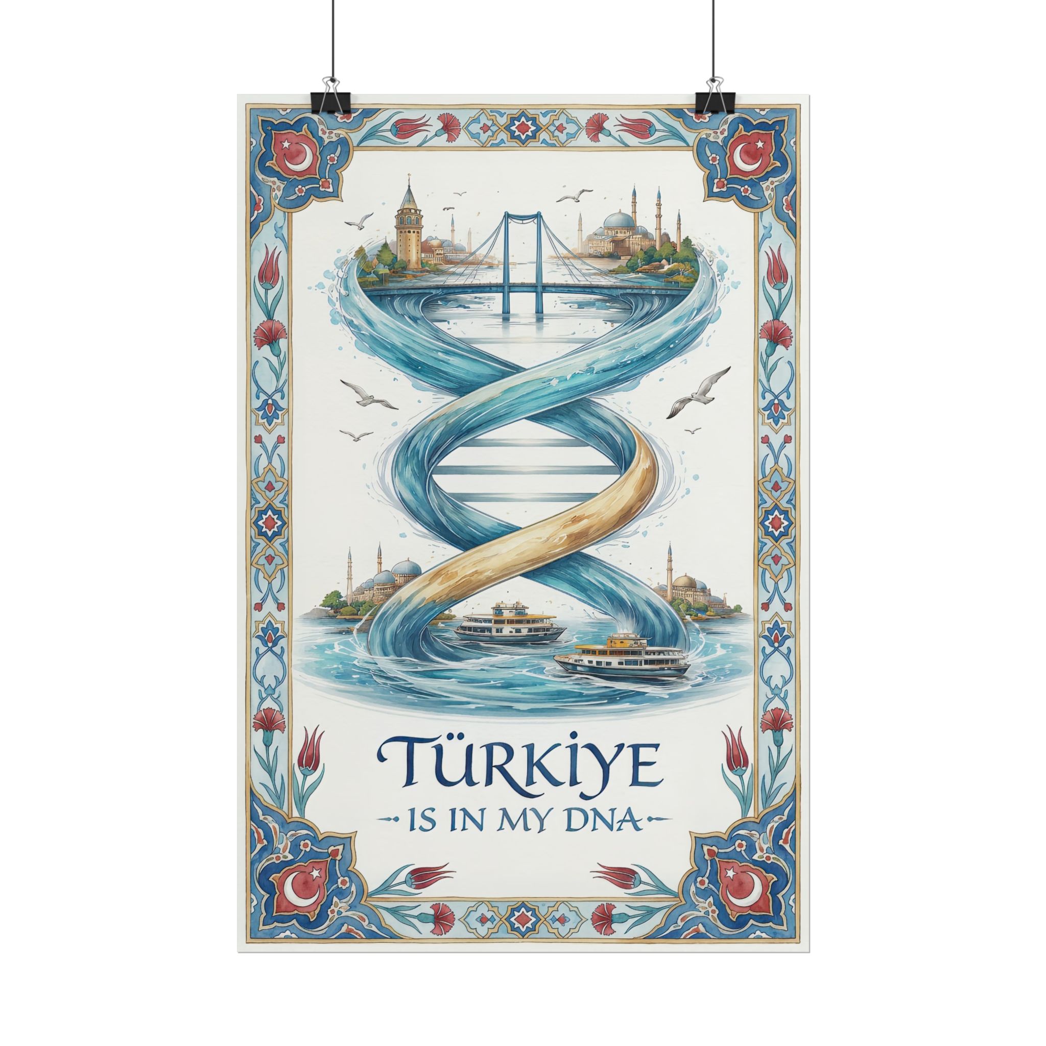 Turkiye Is In My DNA Poster – Bosphorus Bridge & Istanbul Waterway Art Print - Image 5