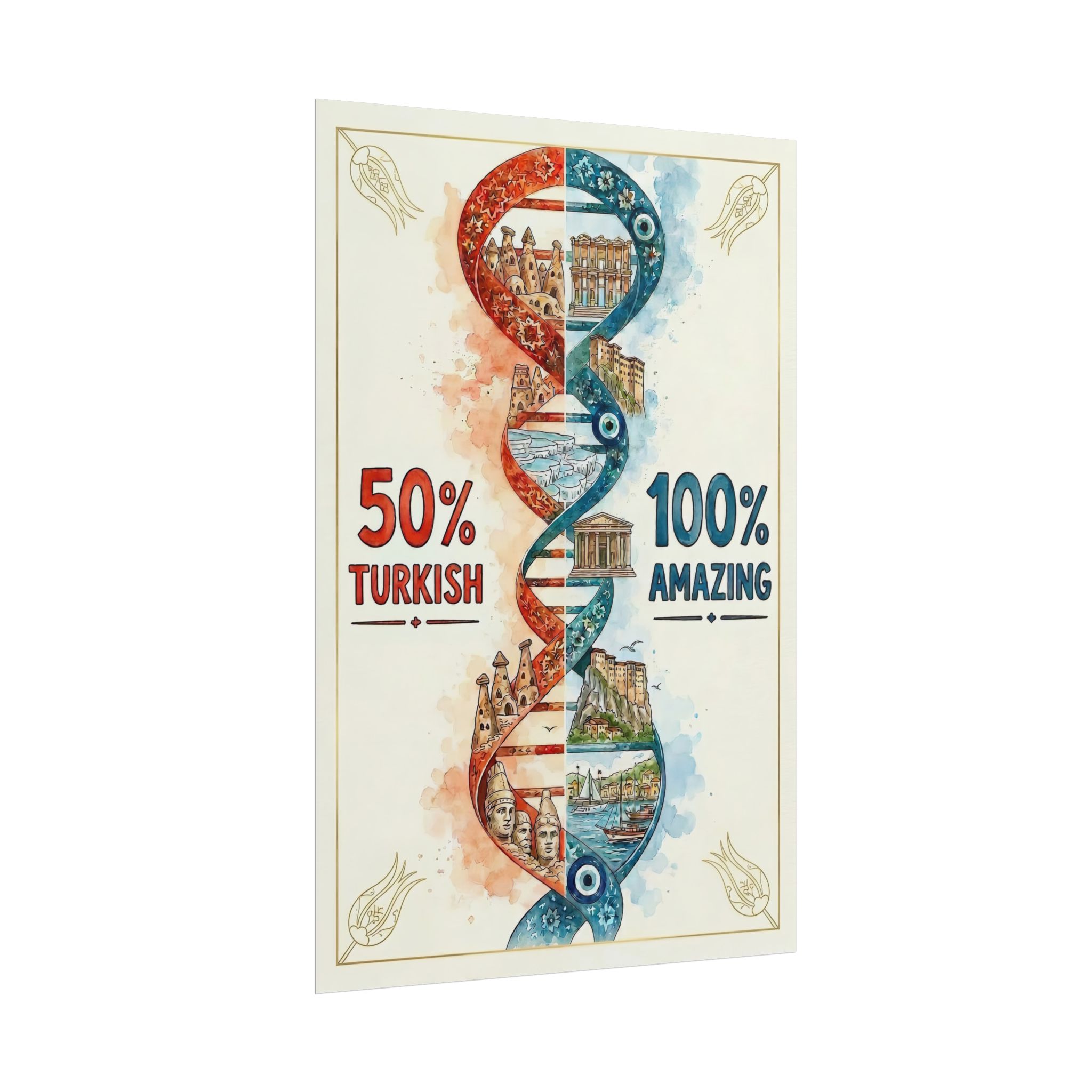 50% Turkish 100% Amazing Poster – Historical Landmarks & DNA Art Print - Image 4