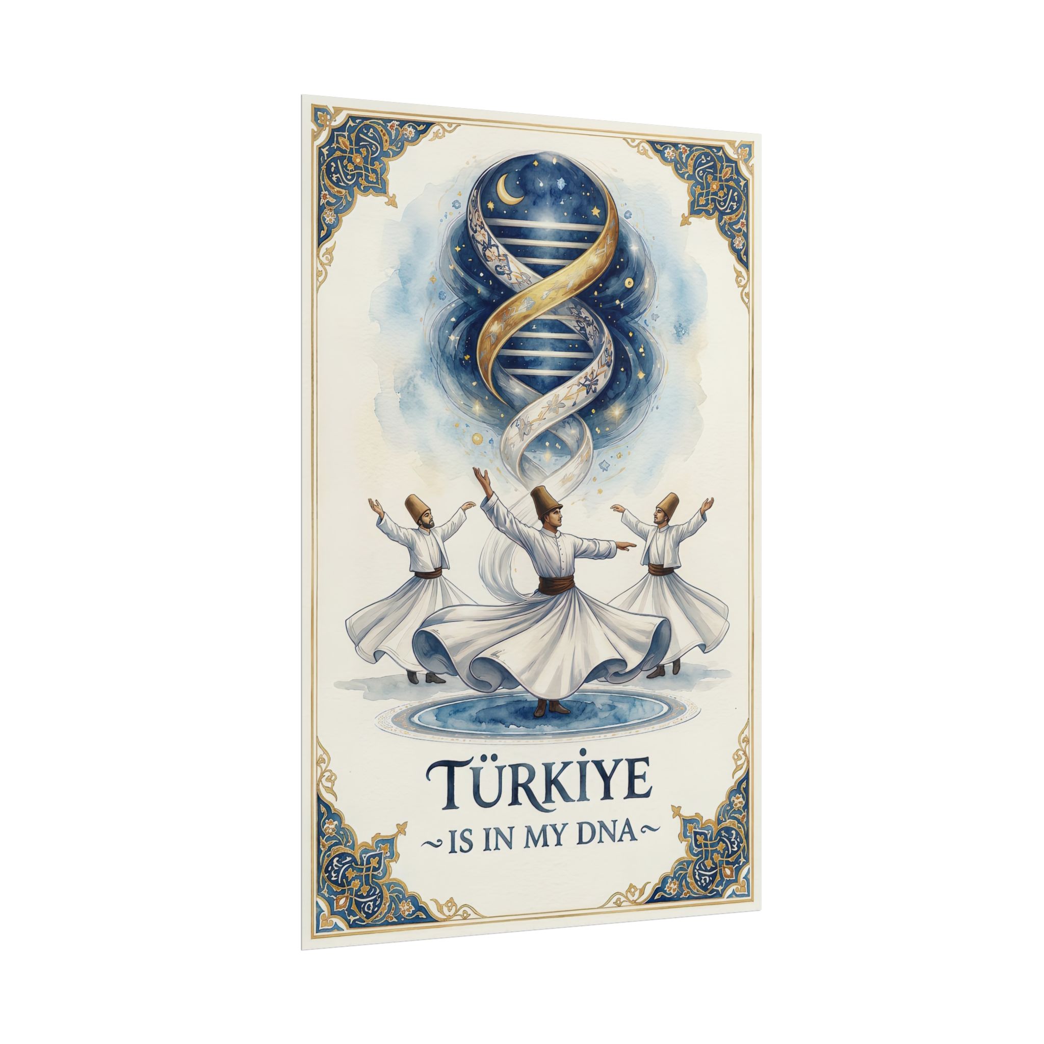 Turkiye Is In My DNA Poster – Whirling Dervish & Cosmic DNA Art Print - Image 4