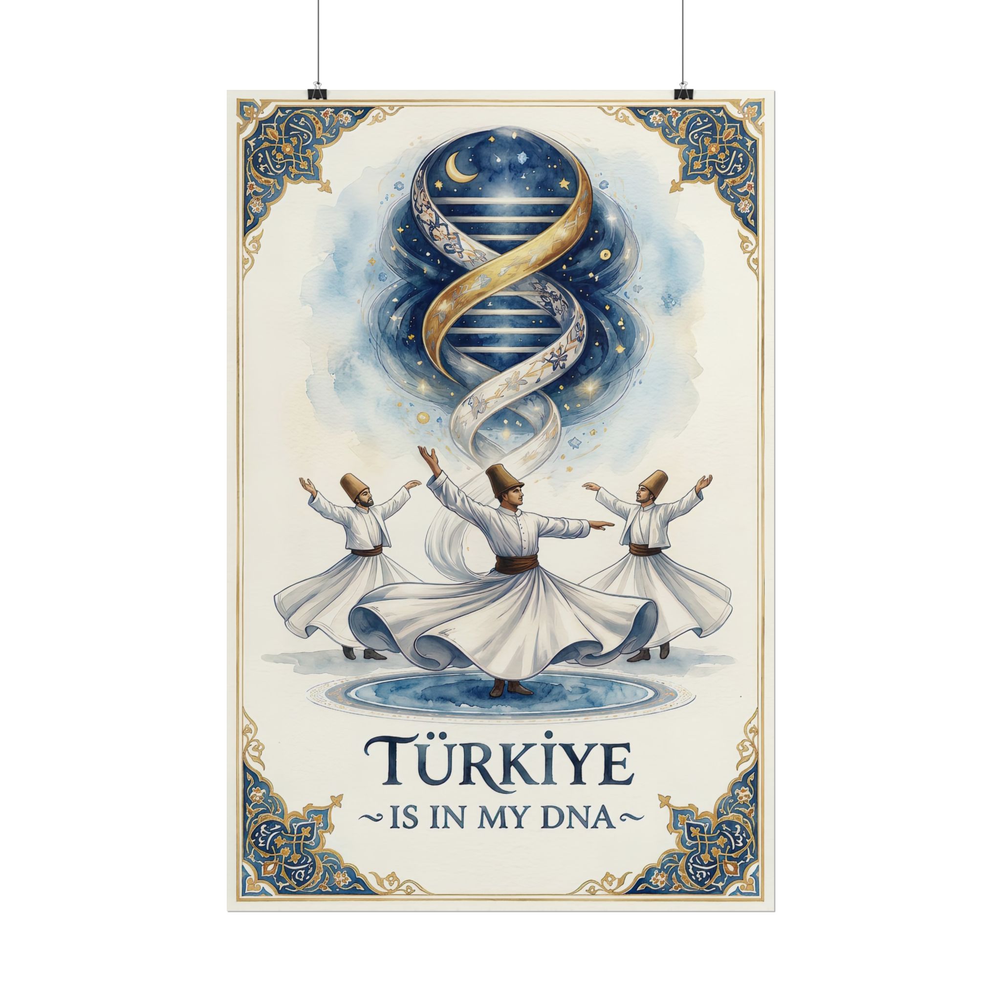 Turkiye Is In My DNA Poster – Whirling Dervish & Cosmic DNA Art Print - Image 7