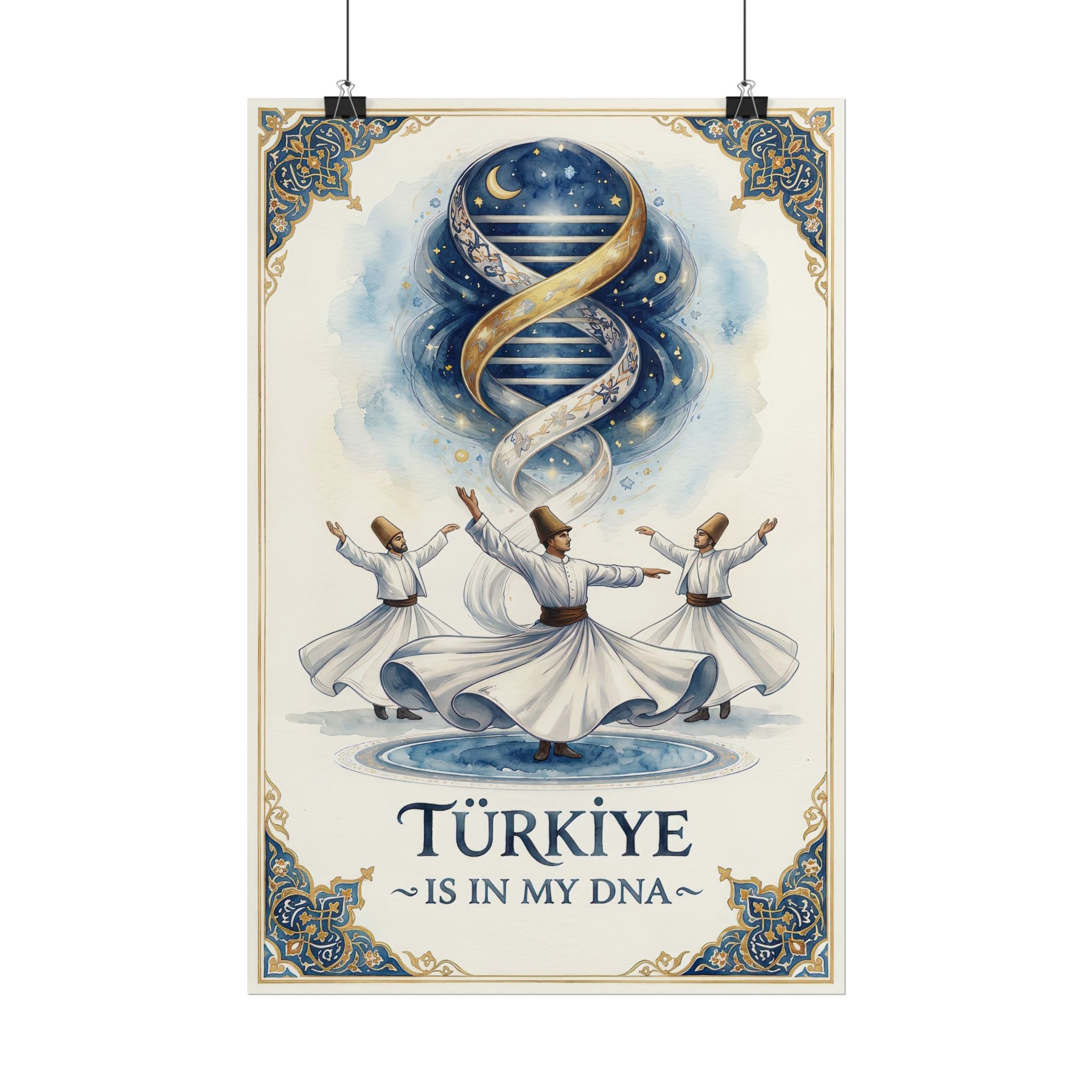 Turkiye Is In My DNA Poster – Whirling Dervish & Cosmic DNA Art Print - Image 5