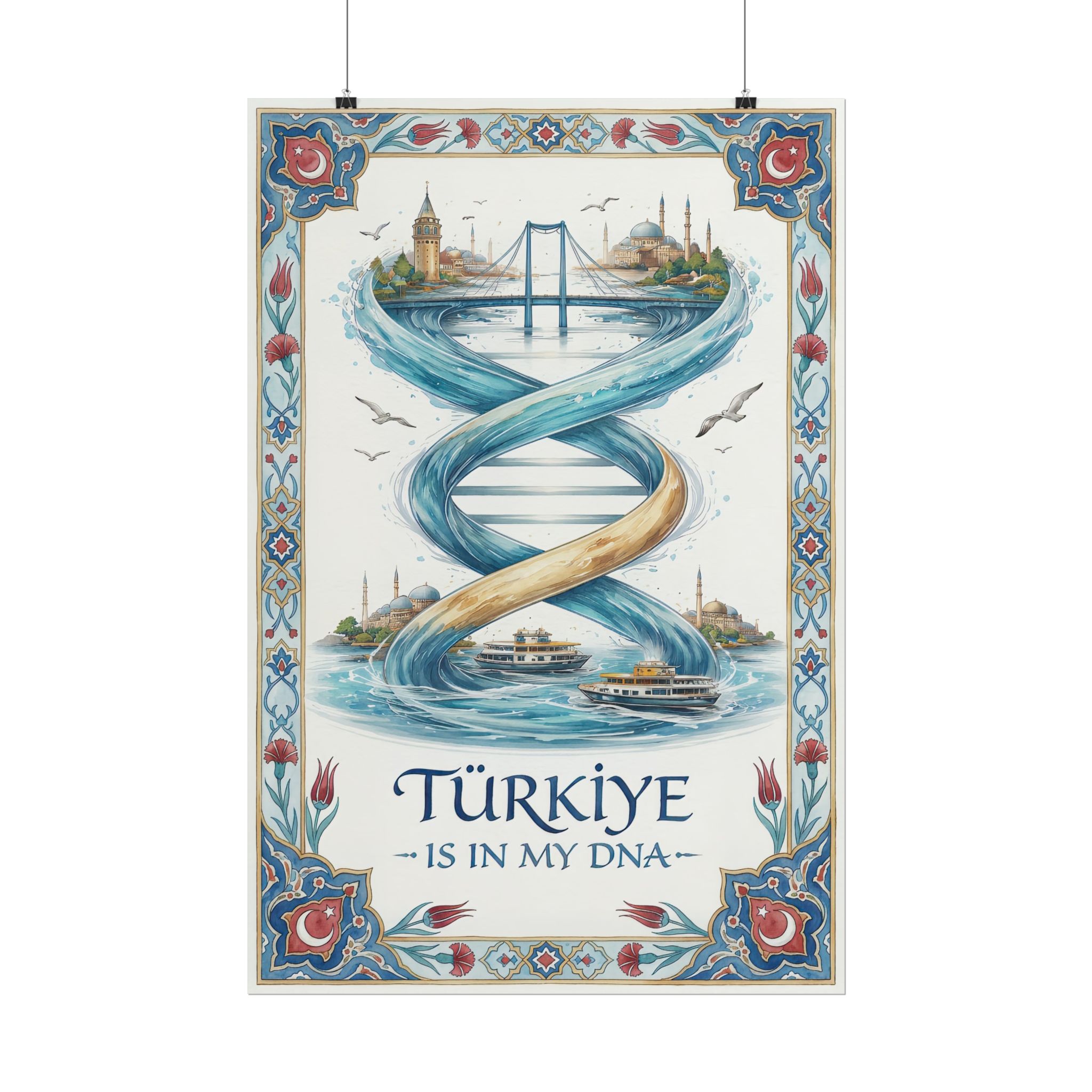 Turkiye Is In My DNA Poster – Bosphorus Bridge & Istanbul Waterway Art Print - Image 3